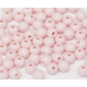 Műanyag gyöngy, 6mm - kb. 50db/csomag - rózsaszín