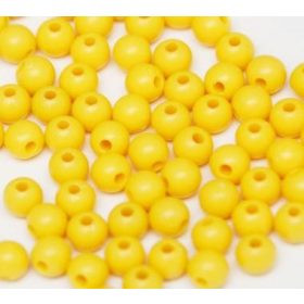 Műanyag gyöngy, 6mm - kb. 50db/csomag - sárga